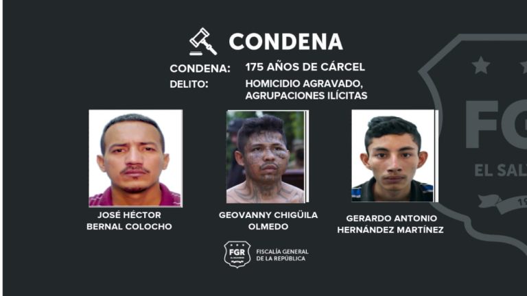 175 años de cárcel para pandilleros del Barrio 18 que asesinaron a tres agentes policiales